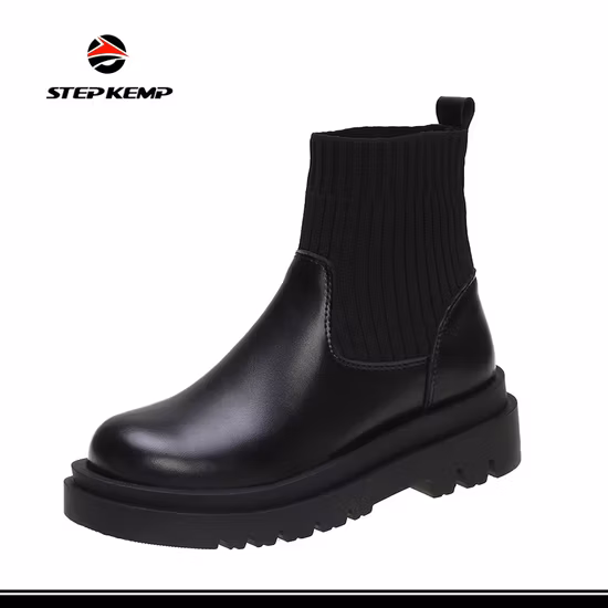 Women Chelsea Boots Low Heel Sole Fashion Ankle Bootie