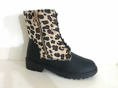 Leopard mit PU-Fashipn Damen Obermaterial PVC-Injektionsstiefel Freizeitschuhe Schuhe Damenschuhe Damenstiefel