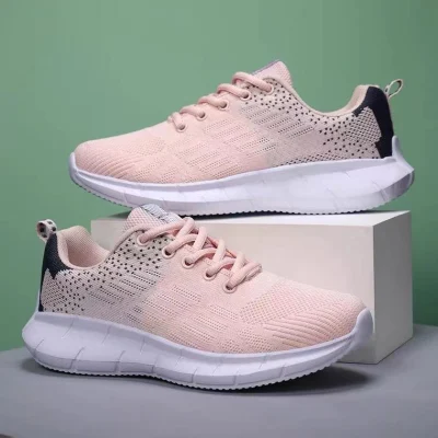 Bequeme Fly Knit Material Sneaker Damen Sportschuhe zum Laufen